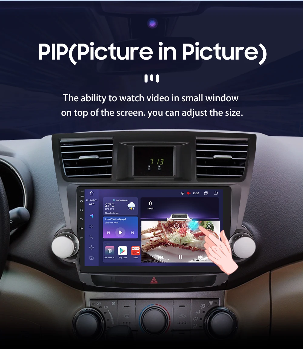 Wireless CarPlay Android Auto Car Radio For Toyota Highlander 2007-2013 Car Multimedia Player GPS Wifi 4G 2din autoradio RDS