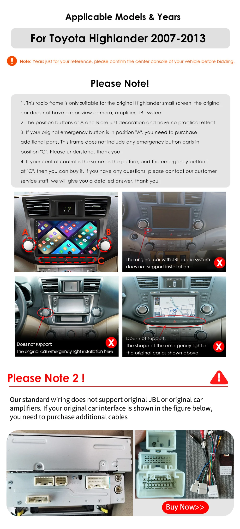Wireless CarPlay Android Auto Car Radio For Toyota Highlander 2007-2013 Car Multimedia Player GPS Wifi 4G 2din autoradio RDS