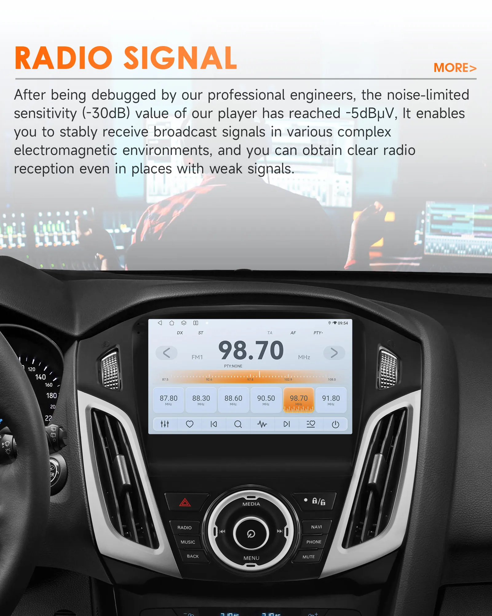 Hizpo 9inch 2Din CarPlay Android Auto Car Radio for Ford Focus 3 MK3 2011 - 2017 Snapdragon6115 GPS Navigation RDS DSP 4G BT SWC 360°CAM