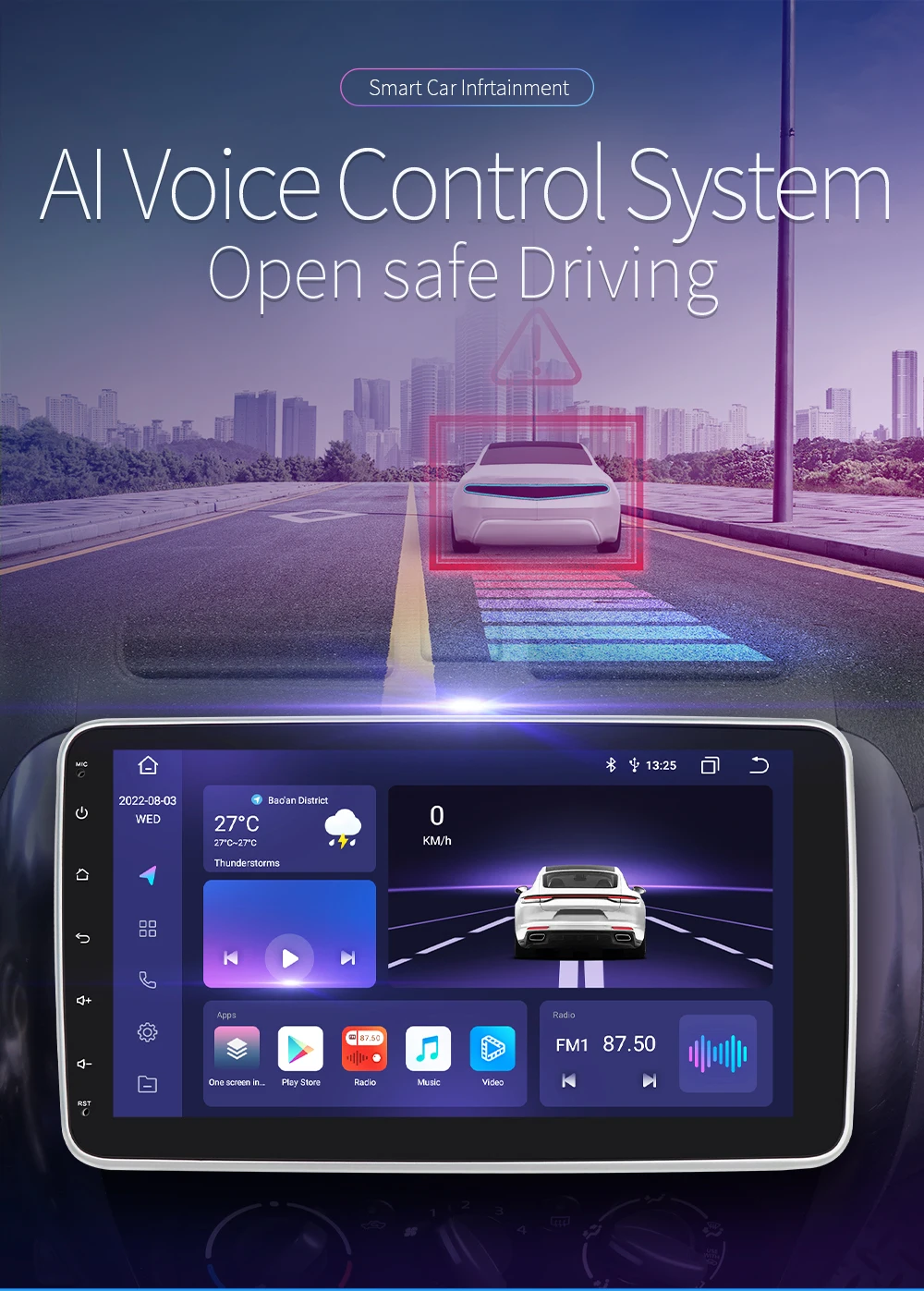 10.1" HIZPO 1Din Universal Android Auto Car Radio 360° Rotatable Screen Multimedia Headunit 4G CarPlay RDS DSP GPS Navi