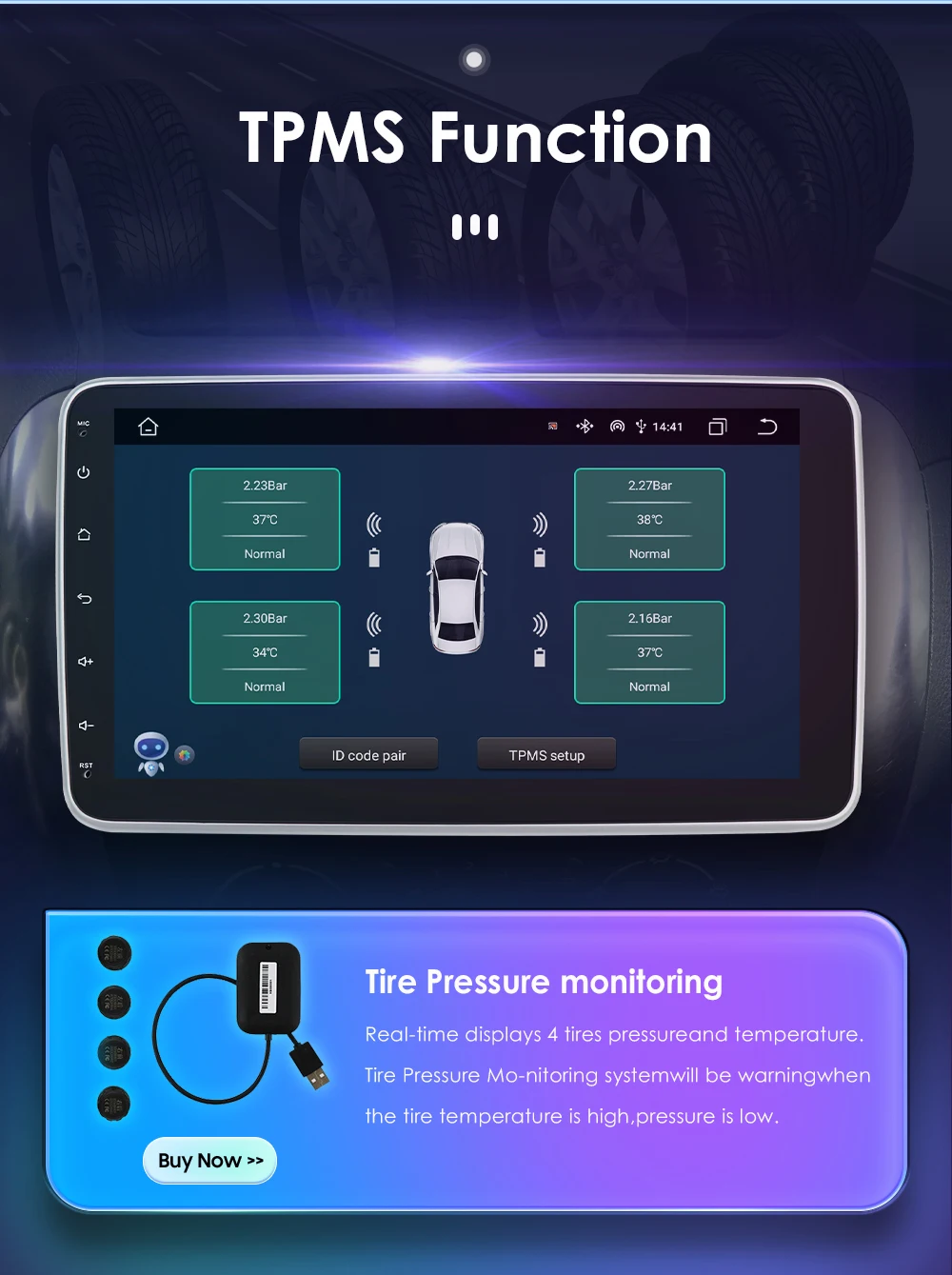 10.1" HIZPO 1Din Universal Android Auto Car Radio 360° Rotatable Screen Multimedia Headunit 4G CarPlay RDS DSP GPS Navi