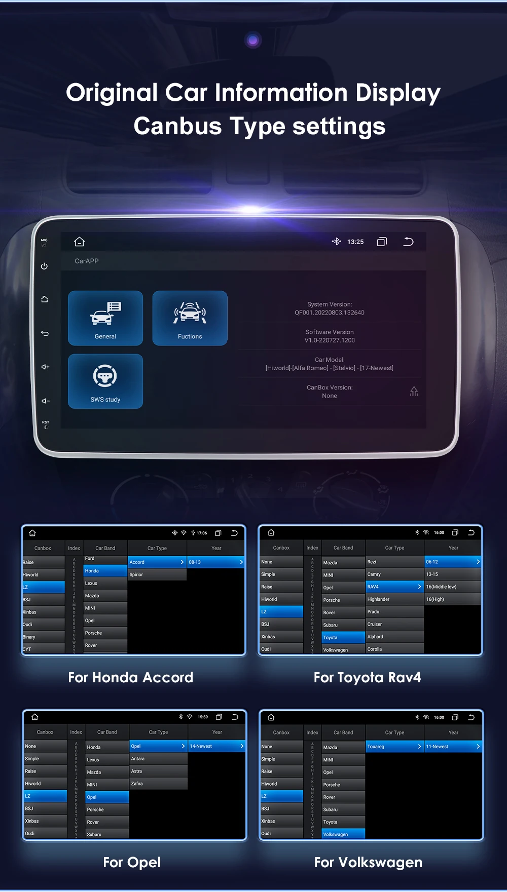 10.1" HIZPO 1Din Universal Android Auto Car Radio 360° Rotatable Screen Multimedia Headunit 4G CarPlay RDS DSP GPS Navi