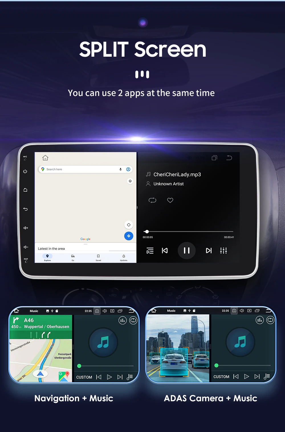 10.1" HIZPO 1Din Universal Android Auto Car Radio 360° Rotatable Screen Multimedia Headunit 4G CarPlay RDS DSP GPS Navi