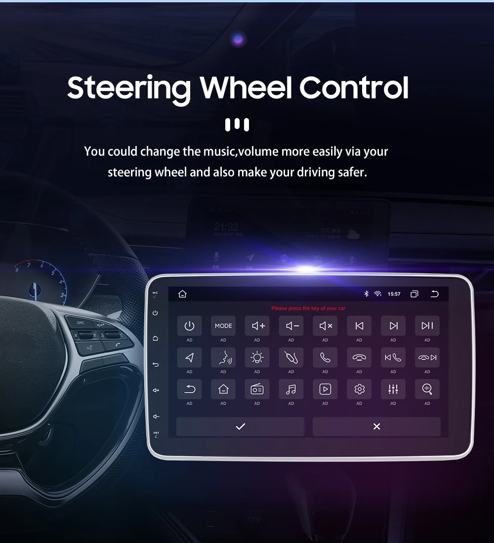 10.1" HIZPO 1Din Universal Android Auto Car Radio 360° Rotatable Screen Multimedia Headunit 4G CarPlay RDS DSP GPS Navi