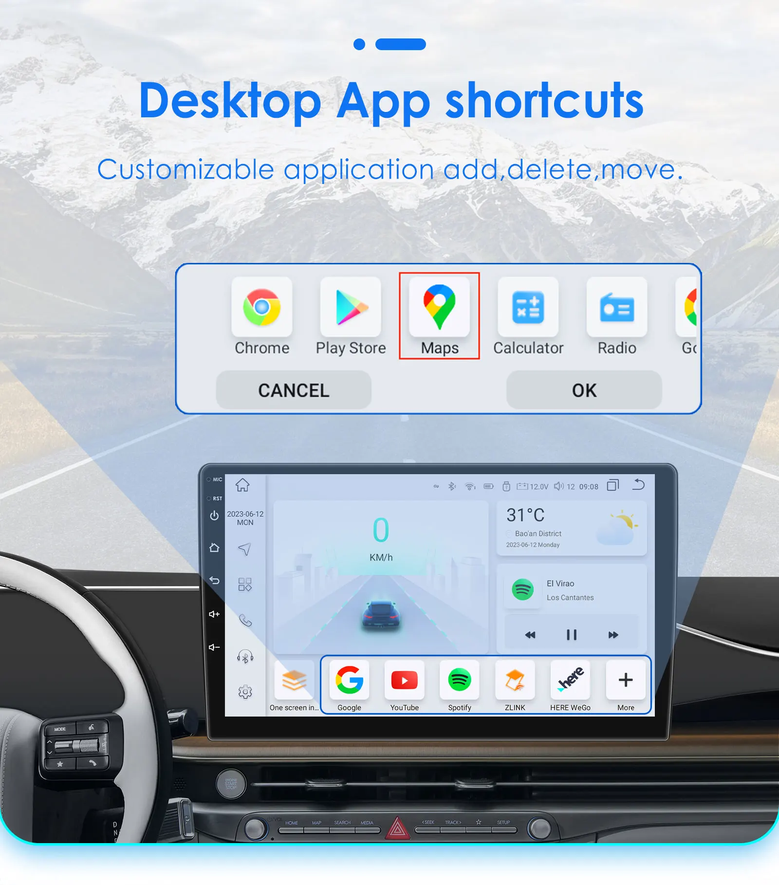 10.1" HIZPO 1Din Universal Android Auto Car Radio 360° Rotatable Screen Multimedia Headunit 4G CarPlay RDS DSP GPS Navi