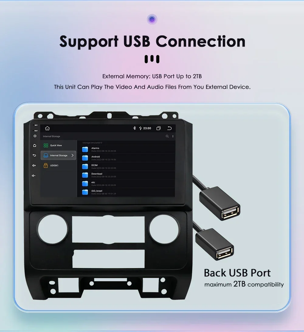 HIZPO 2Din 9inch Android Auto Car Radio for Ford Escape 2007 - 2012 Multimedia Navigation GPS 4G BT CarPlay RDS DSP SWC WiFi