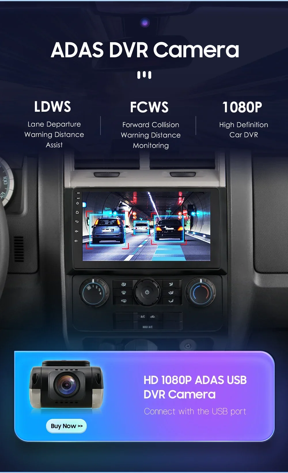 HIZPO 2Din 9inch Android Auto Car Radio for Ford Escape 2007 - 2012 Multimedia Navigation GPS 4G BT CarPlay RDS DSP SWC WiFi