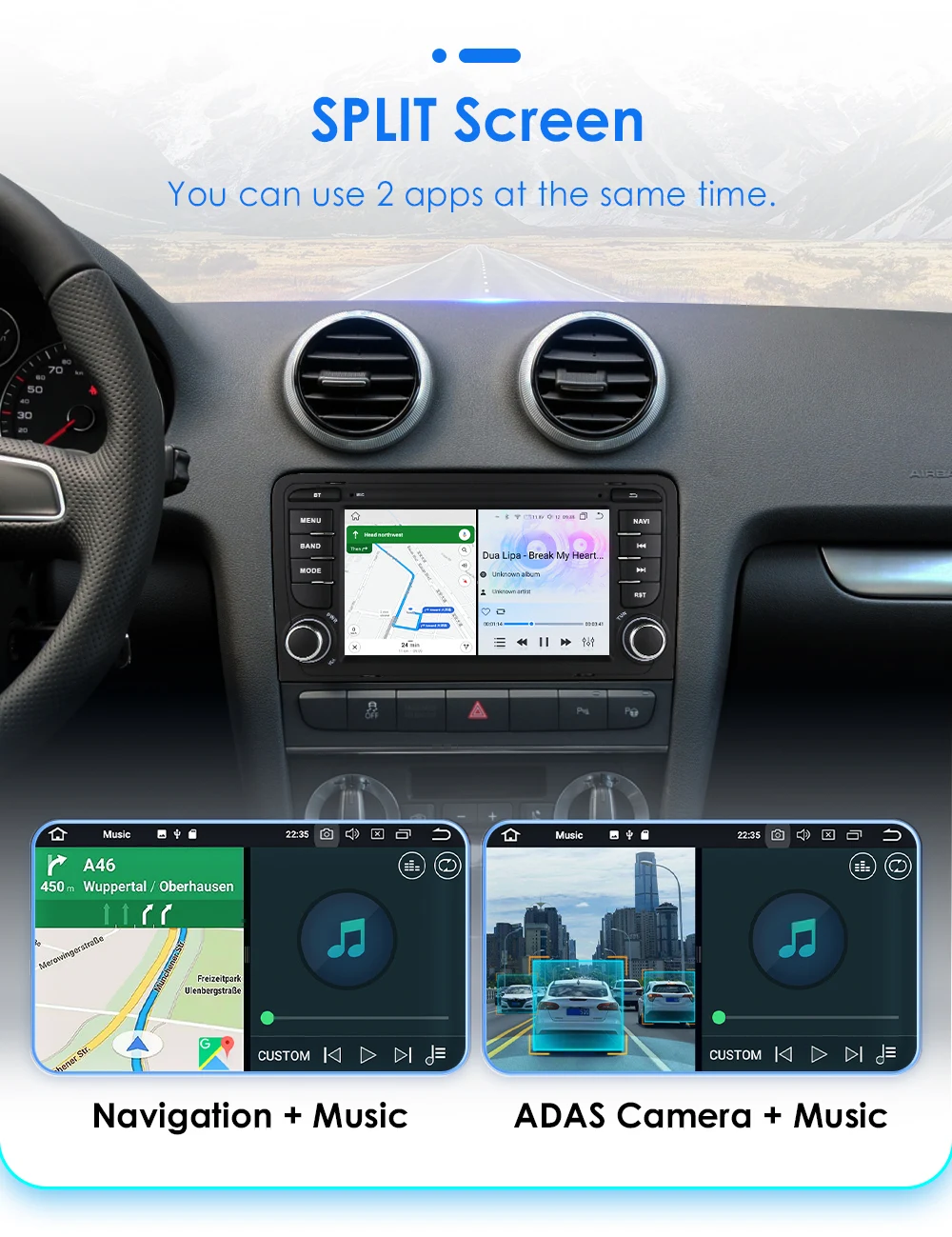 Hizpo Android 13 Auto Radio for Audi A3 8P 2003-2011 S3 RS3 Sportback Carplay Car Multimedia RDS GPS No 2din Autoradio 8+128G BT