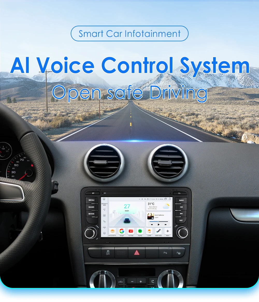 Hizpo Android 13 Auto Radio for Audi A3 8P 2003-2011 S3 RS3 Sportback Carplay Car Multimedia RDS GPS No 2din Autoradio 8+128G BT
