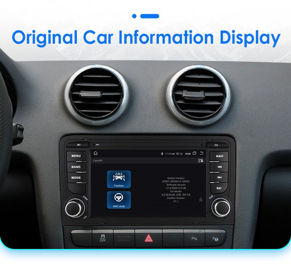 Hizpo Android 13 Auto Radio for Audi A3 8P 2003-2011 S3 RS3 Sportback Carplay Car Multimedia RDS GPS No 2din Autoradio 8+128G BT