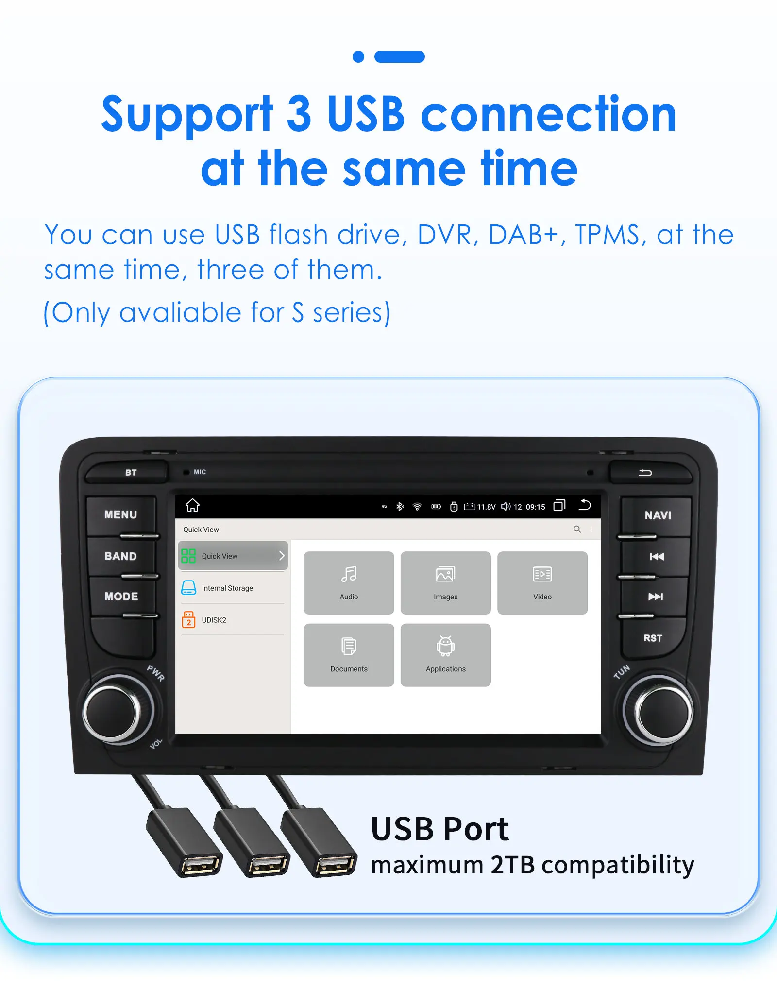Hizpo Android 13 Auto Radio for Audi A3 8P 2003-2011 S3 RS3 Sportback Carplay Car Multimedia RDS GPS No 2din Autoradio 8+128G BT