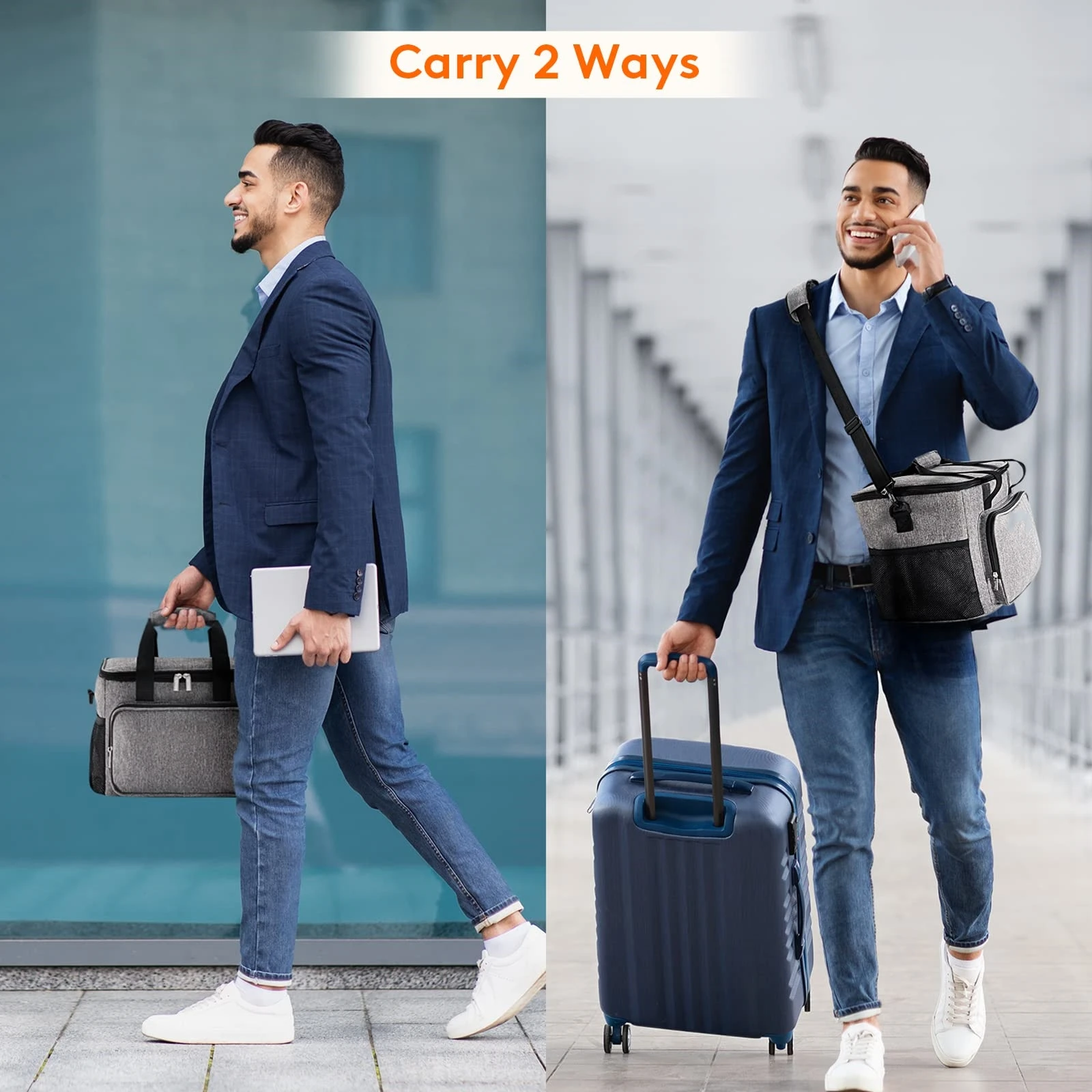 1pc Grey Oxford Cloth Lunch Bag With High Capacity, Handheld & Shoulder Straps Portable Large Capacity Waterproof Leakproof