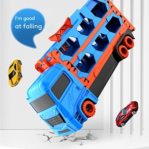 VATOS Transport Truck, 6pcs Racing Cars for 3 4 5 6 Year Old Boys, Portable, Best Gift for Kids.