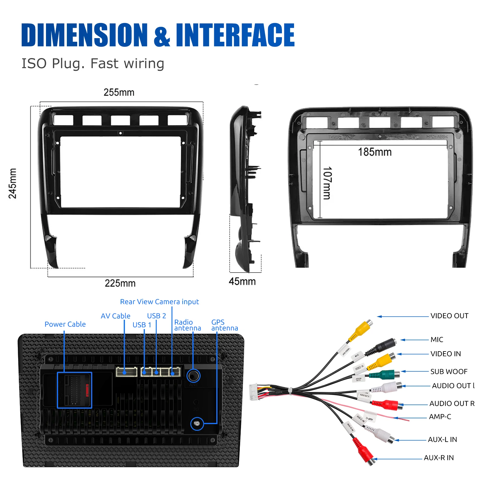 ESSGOO 9Inch Touch Screen For Porsche Cayenne 9PA 2002-2010 8 Core 4+64GB Android 13 Car Radio CarPlay GPS Navigation WiFi FM BT