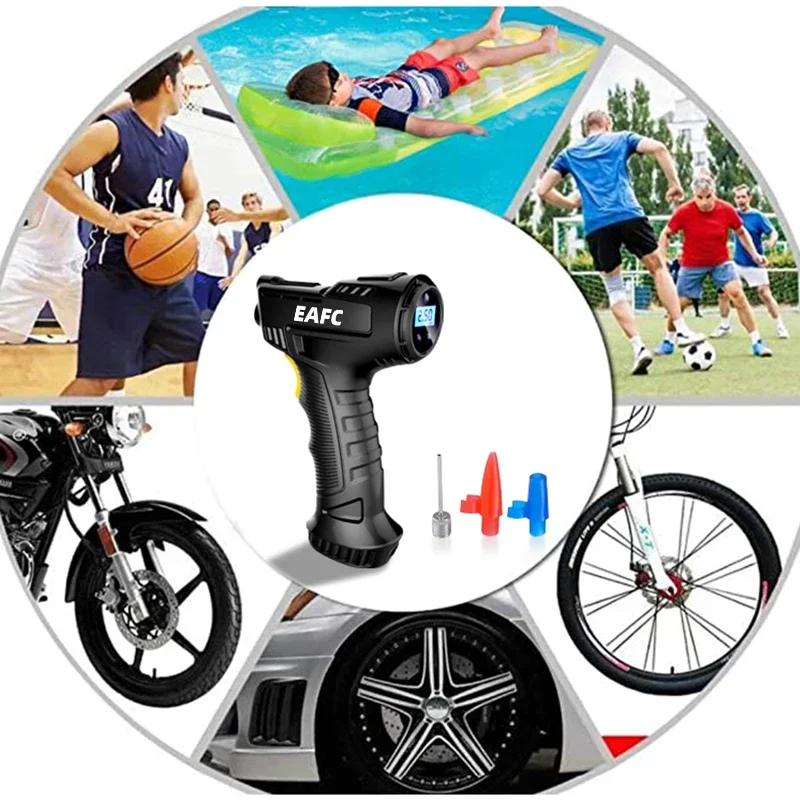 120W Wireless/Wired Handheld Air Compressor Inflatable Pump Portable Air Pump Tire Inflator Digital for Car Bicycle Balls