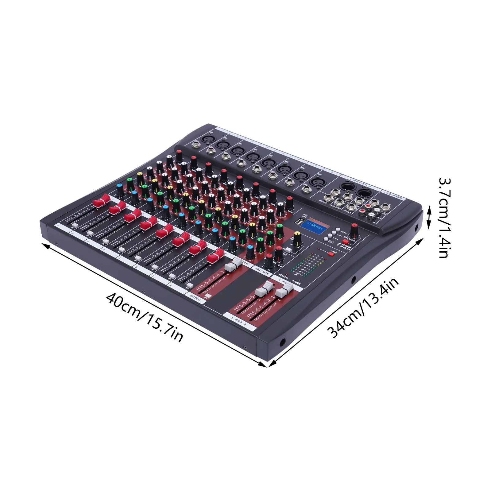 7/8-Channel Professioneller Mixer, Soundboard Konsole with Bluetooth USB PC Recording Input XLR Microphone Jack