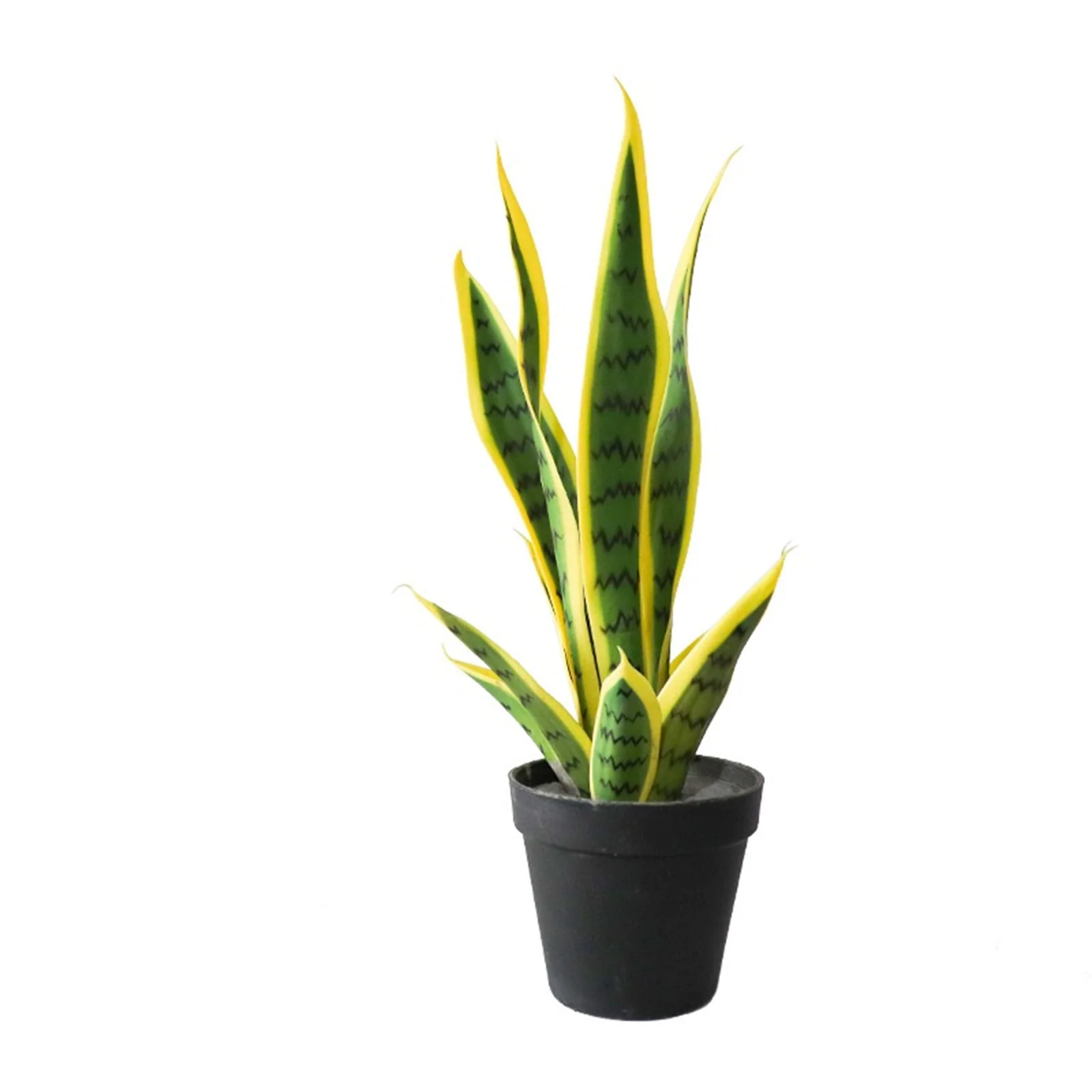 Artificial Snake Plant, Potted Artificial Snake Plant With Pot, Tropical Fake Plants For House Living Room Home Office Outside