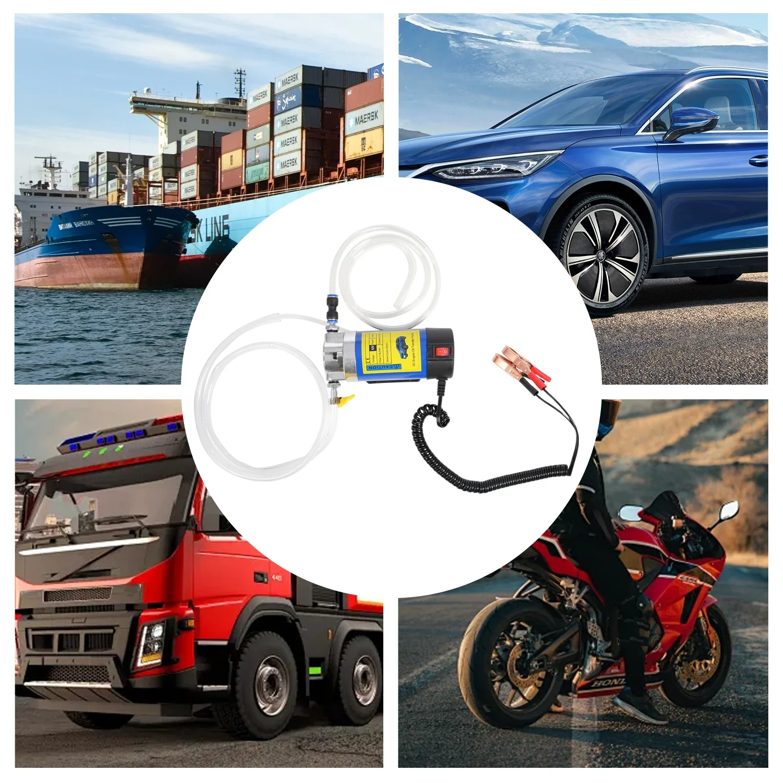 12V Portable Gear Oil Extractor Pump PE and PVC Freestanding Engine Oil Transfer Pump