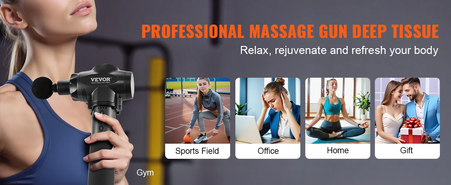 SucceBuy Massage Gun Deep Tissue Percussion Muscle Massager for Athletes Electric Massage Gun for Pain Relief Muscle Relaxation