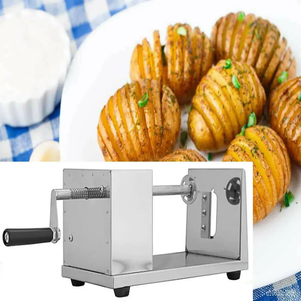 Stainless Steel Spiral Potato Potato Chips Maker Cutter Fruit Slice Kitchen Home Hand-cranked Clipping Apple Slicer