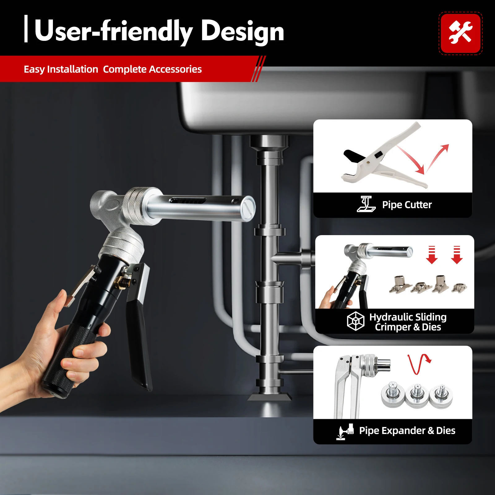 16-32mm Hydraulic Sliding Sleeve Tool Press Pliers, Aluminium Alloy Hydraulic Press Tool, Plumbing Tools for REHAU HIS311