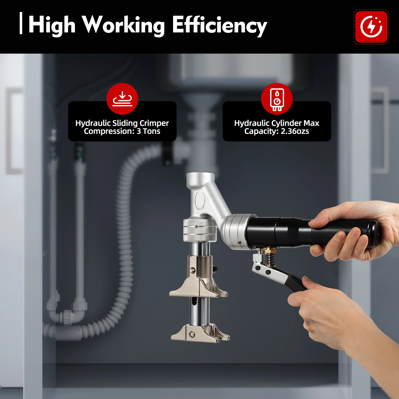 16-32mm Hydraulic Sliding Sleeve Tool Press Pliers, Aluminium Alloy Hydraulic Press Tool, Plumbing Tools for REHAU HIS311