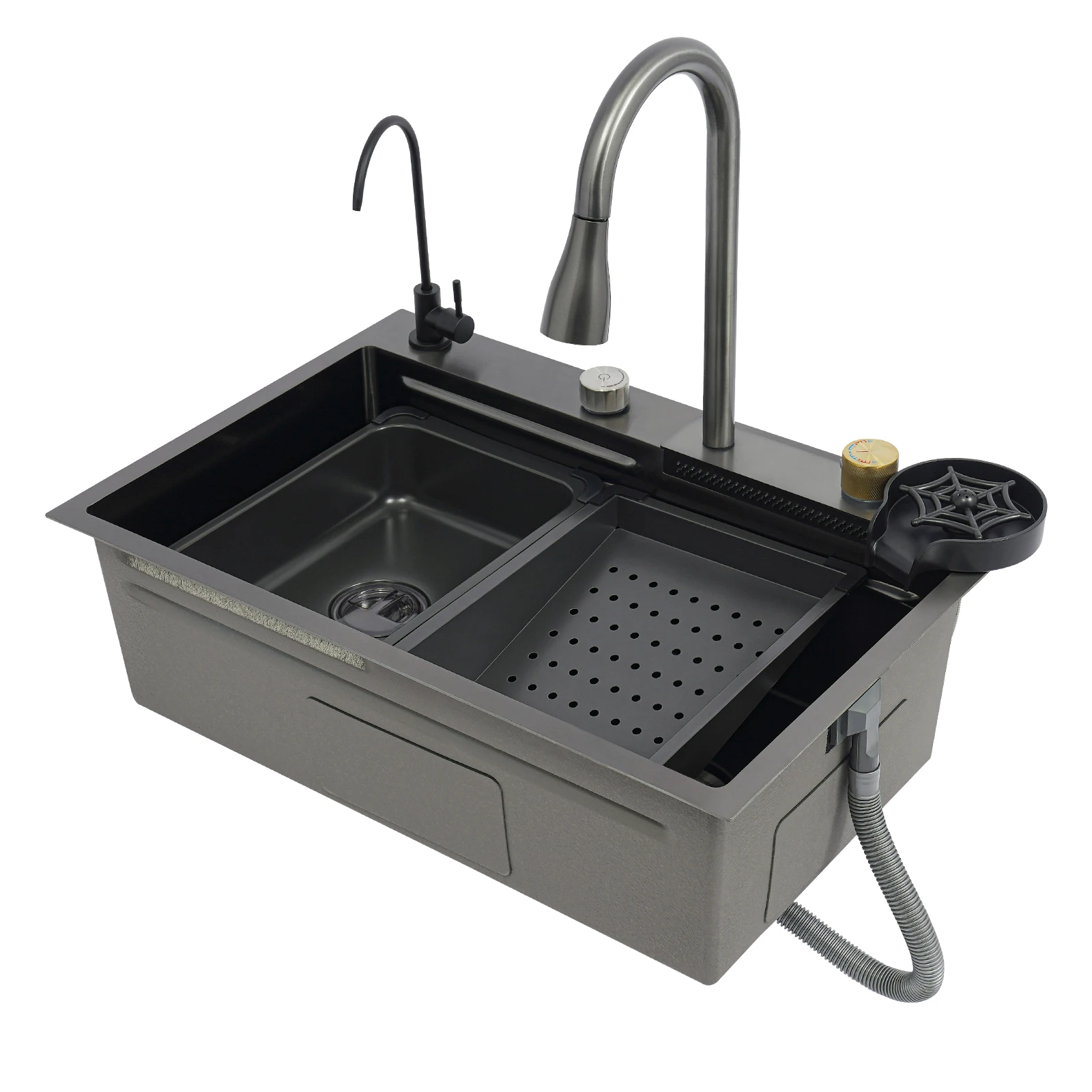 Kitchen Sink, Household Sink Set, Stainless Steel Sink Two Installation Methods for Washing and Cleaning Food, Fruits, Vegetable