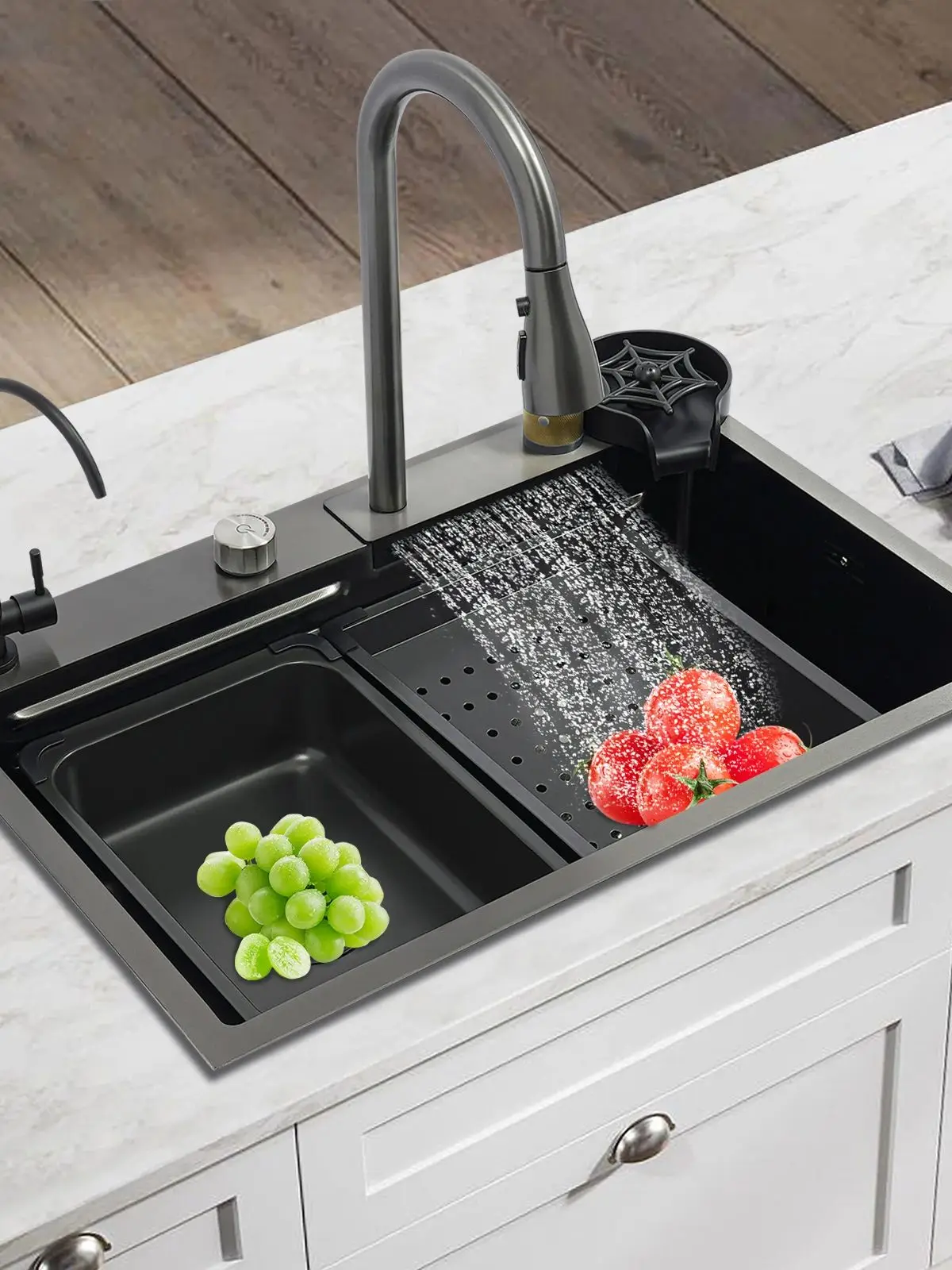 Kitchen Sink, Household Sink Set, Stainless Steel Sink Two Installation Methods for Washing and Cleaning Food, Fruits, Vegetable