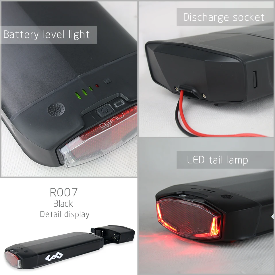 36V 21AH Rear Rack Ebike Battery 36V 15AH Lithium Batteria 18650 48V 14Ah for Electric Bicycle 250W 350W 500W 750W 1000W