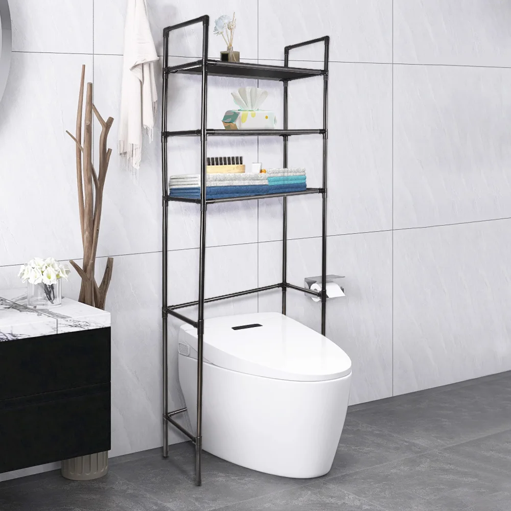 Storage Shelf for Bathroom Space Saver Over Toilet Rack Storage Organizer Rack Floor-to-ceiling Bathroom Rack Storage Accessory