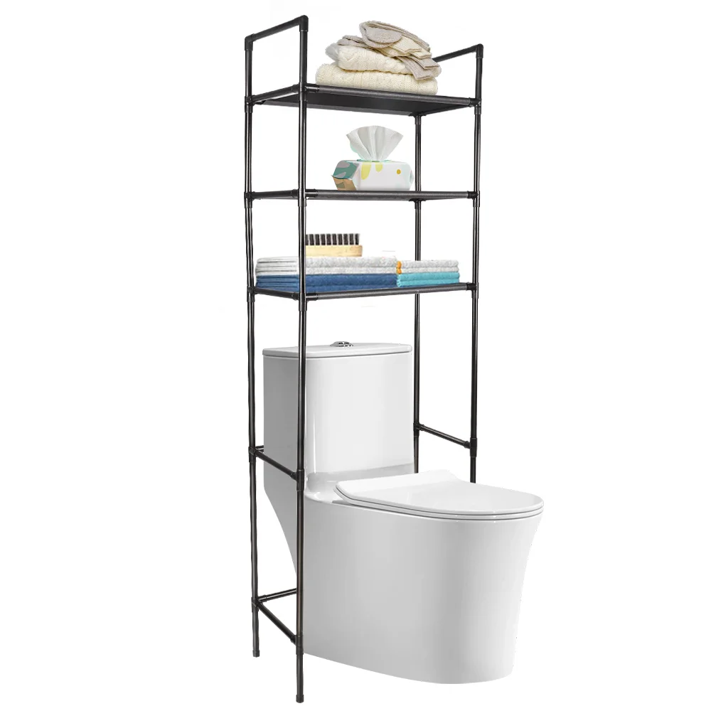 Storage Shelf for Bathroom Space Saver Over Toilet Rack Storage Organizer Rack Floor-to-ceiling Bathroom Rack Storage Accessory