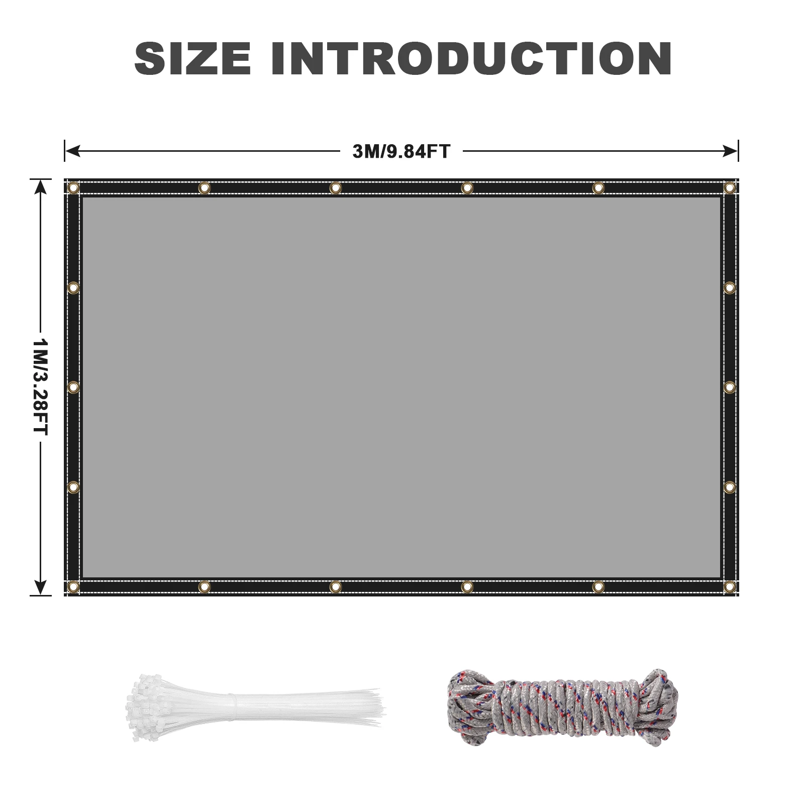 Sunshade Waterproof Tarpaulin PVC with Eyelets 400 g/m² UV Protection Tarpaulin for Gazebo Garden Balcony Privacy Protection