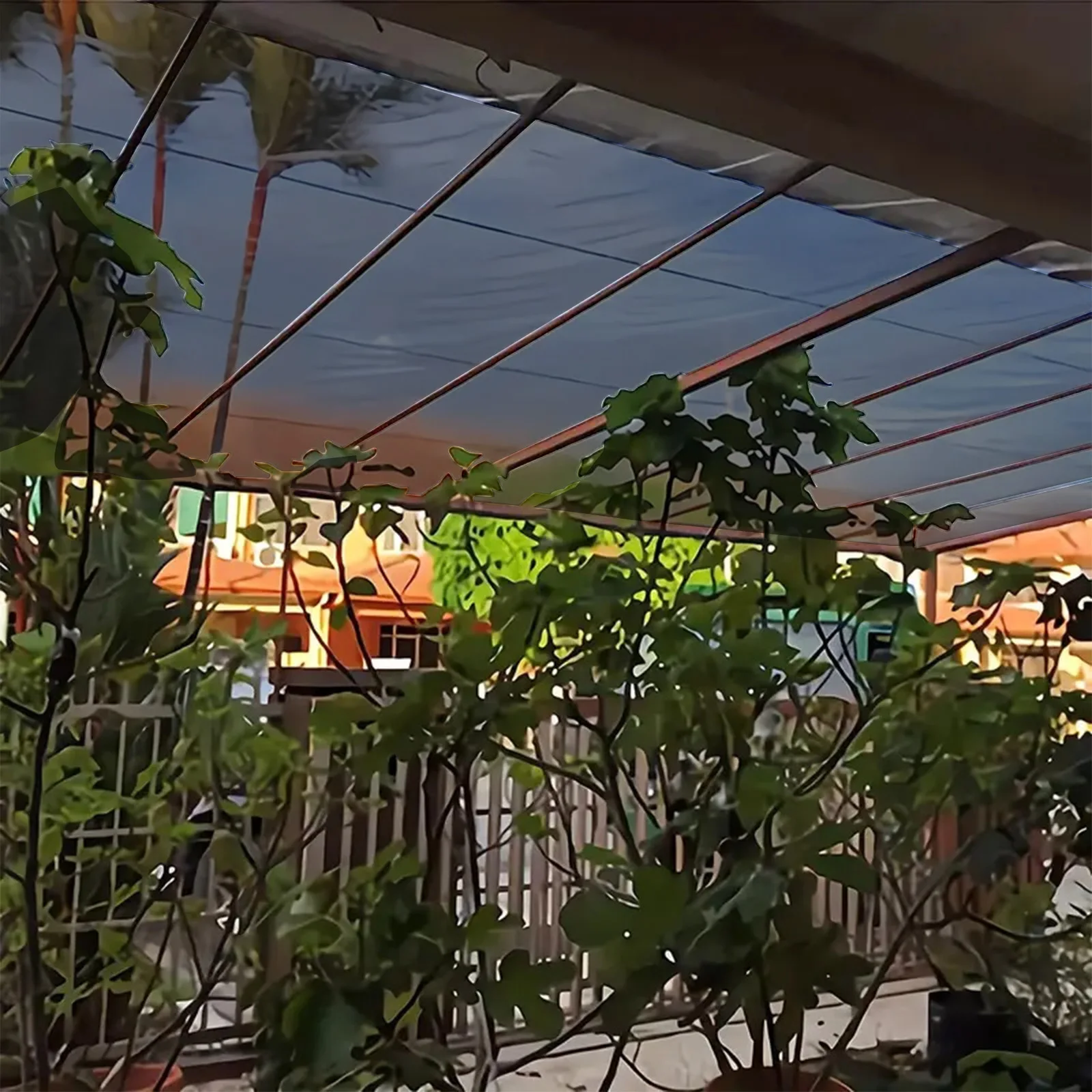 Sunshade Waterproof Tarpaulin PVC with Eyelets 400 g/m² UV Protection Tarpaulin for Gazebo Garden Balcony Privacy Protection