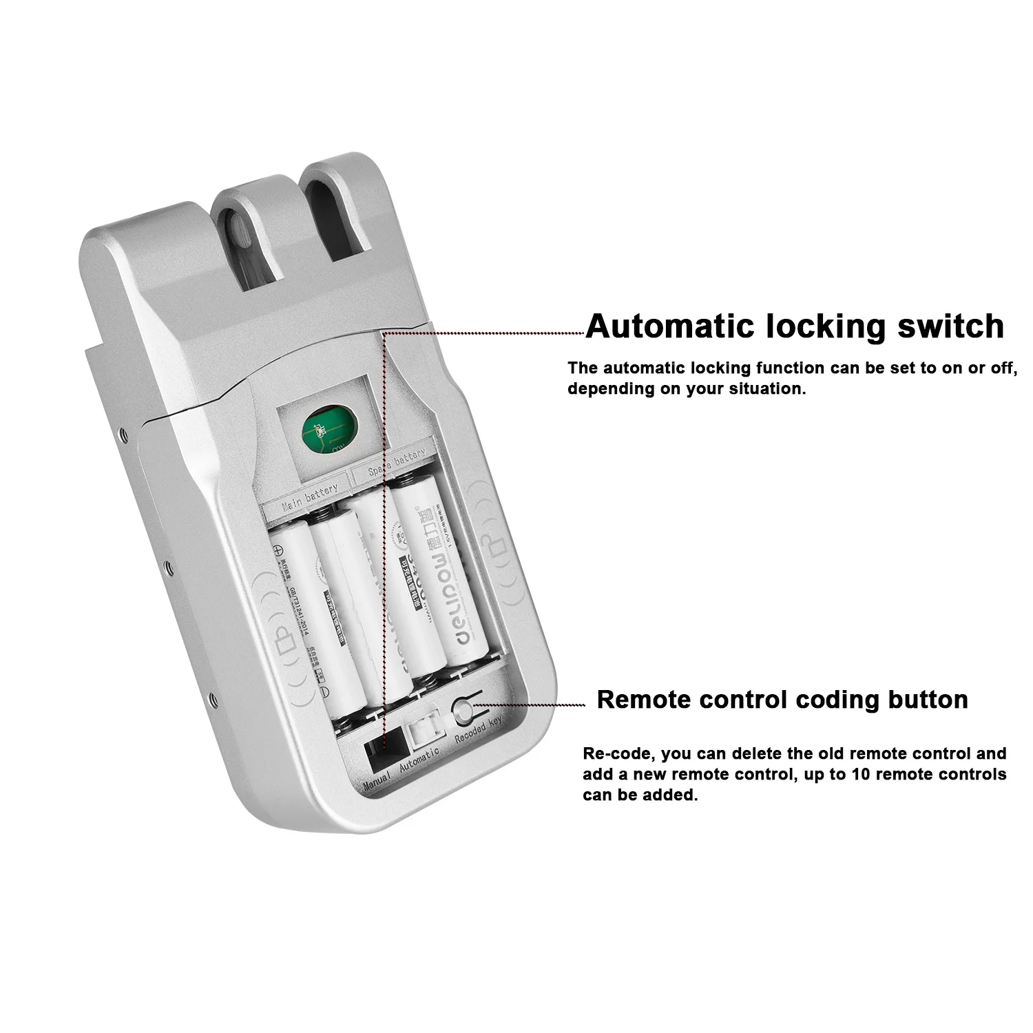 YiHESZ 433Mhz Remoto Control Door Lock Dual Motor Smart Lock Electronic Wireless Keyless Door Locks Touch Control Dealbolt Lock
