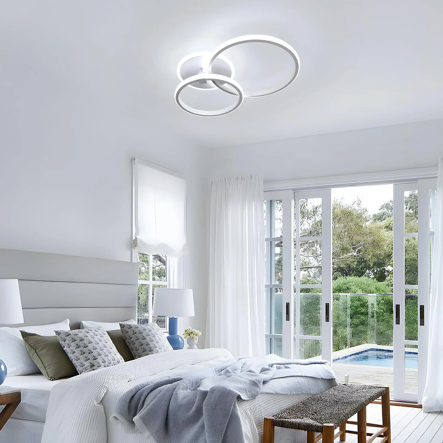 42W LED Ceiling Lights,Modern Round LED Design Ceiling Lighting 6500K Cool White Ceiling Lamp for  Bedroom Dining Room