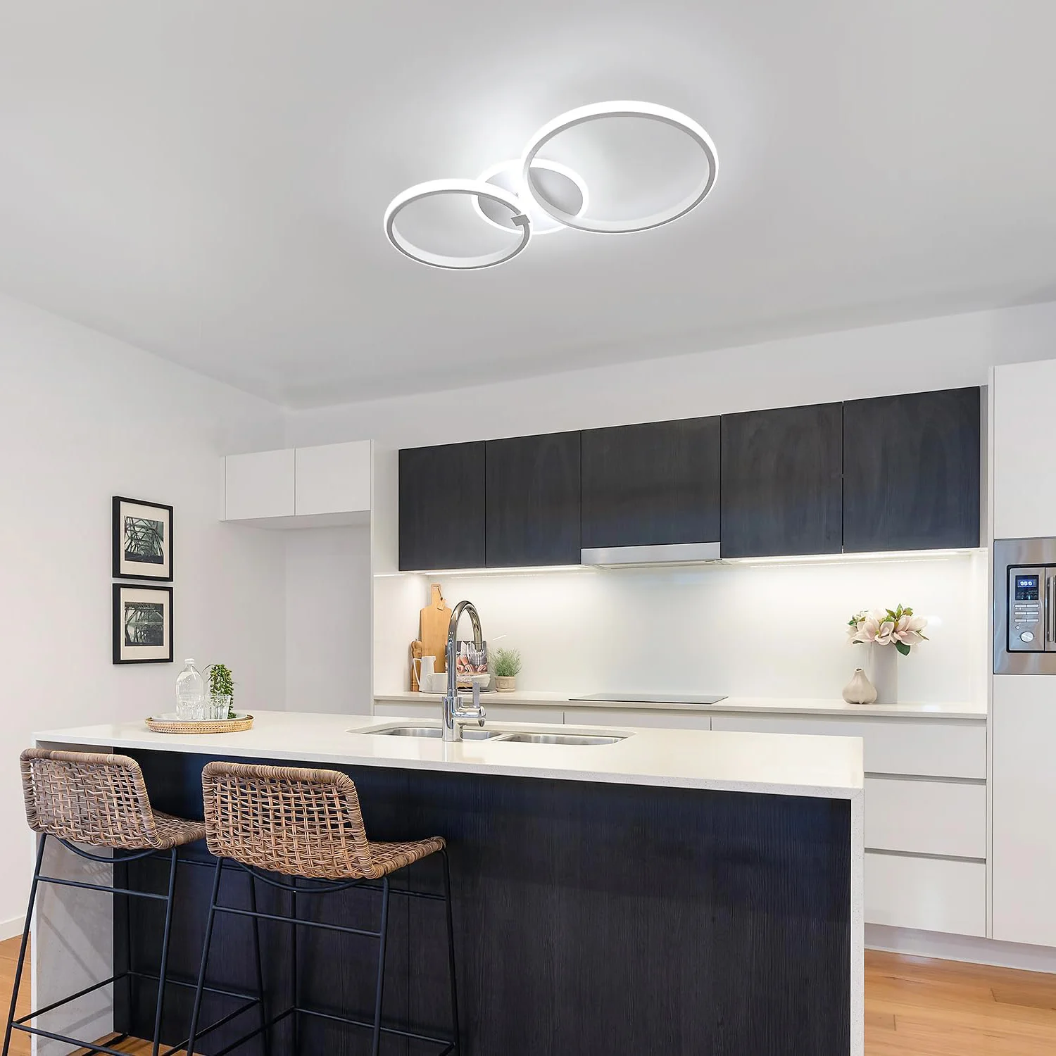 42W LED Ceiling Lights,Modern Round LED Design Ceiling Lighting 6500K Cool White Ceiling Lamp for  Bedroom Dining Room