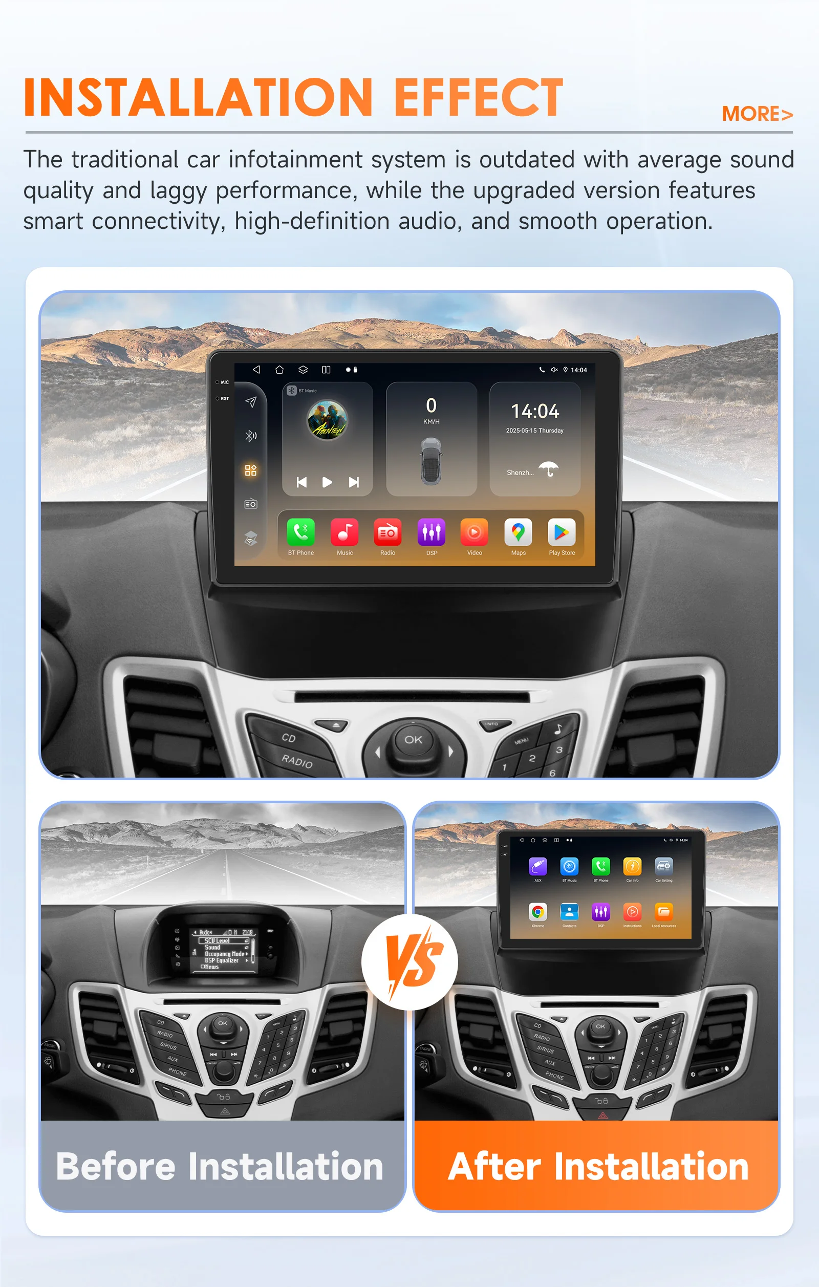 CarPlay Android Car Radio For Ford Fiesta 2009-2017 Car Multimedia Video Player GPS Intelligent Screen 2Din autoradio 360camera