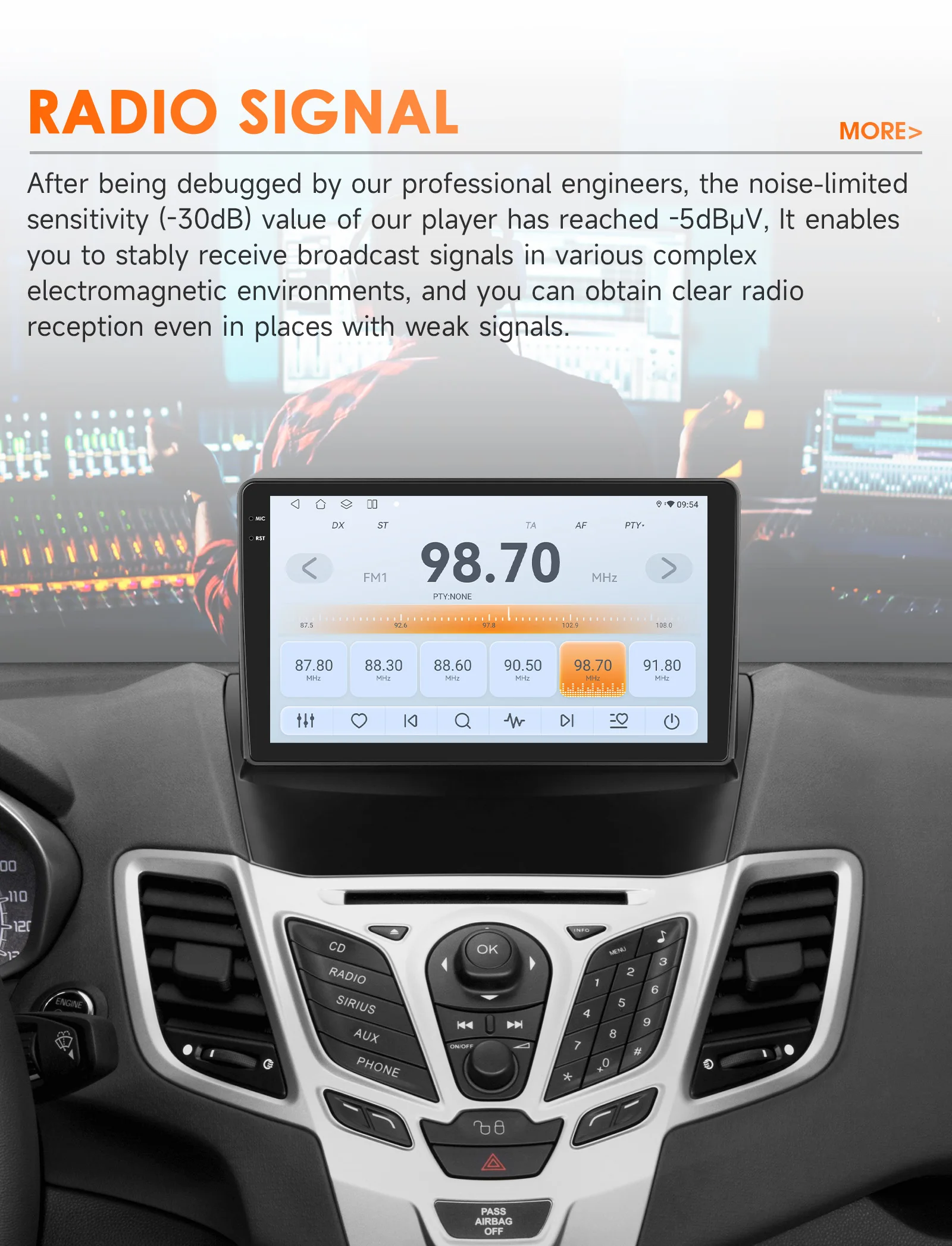CarPlay Android Car Radio For Ford Fiesta 2009-2017 Car Multimedia Video Player GPS Intelligent Screen 2Din autoradio 360camera