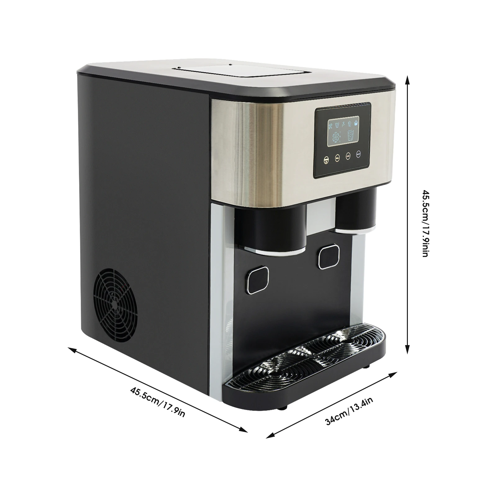 3 In 1 Crushed Ice and Ice Cube Maker Machine Tabletop Automatic Cleaning Stainless Steel Ice Maker