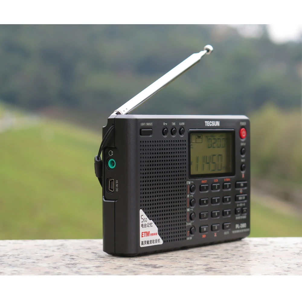 TECSUN PL-380 DSP World Band Radio FM MW SW LW Portable Digital Receiver with ETM Scan USB Rechargeable Stereo Sound Sleep Timer