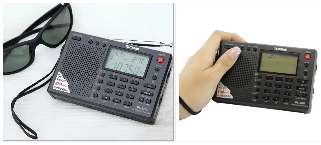 TECSUN PL-380 DSP World Band Radio FM MW SW LW Portable Digital Receiver with ETM Scan USB Rechargeable Stereo Sound Sleep Timer