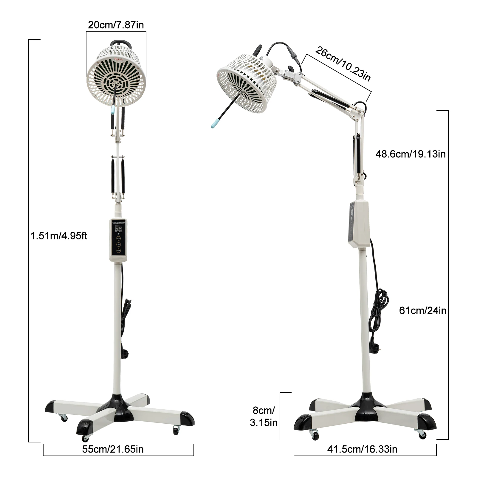 Infrared Therapeutic Device 300 W Infrared Lamp TDP Lamp with Stand and Intelligent Control Heat Therapy Red Light Spotlight
