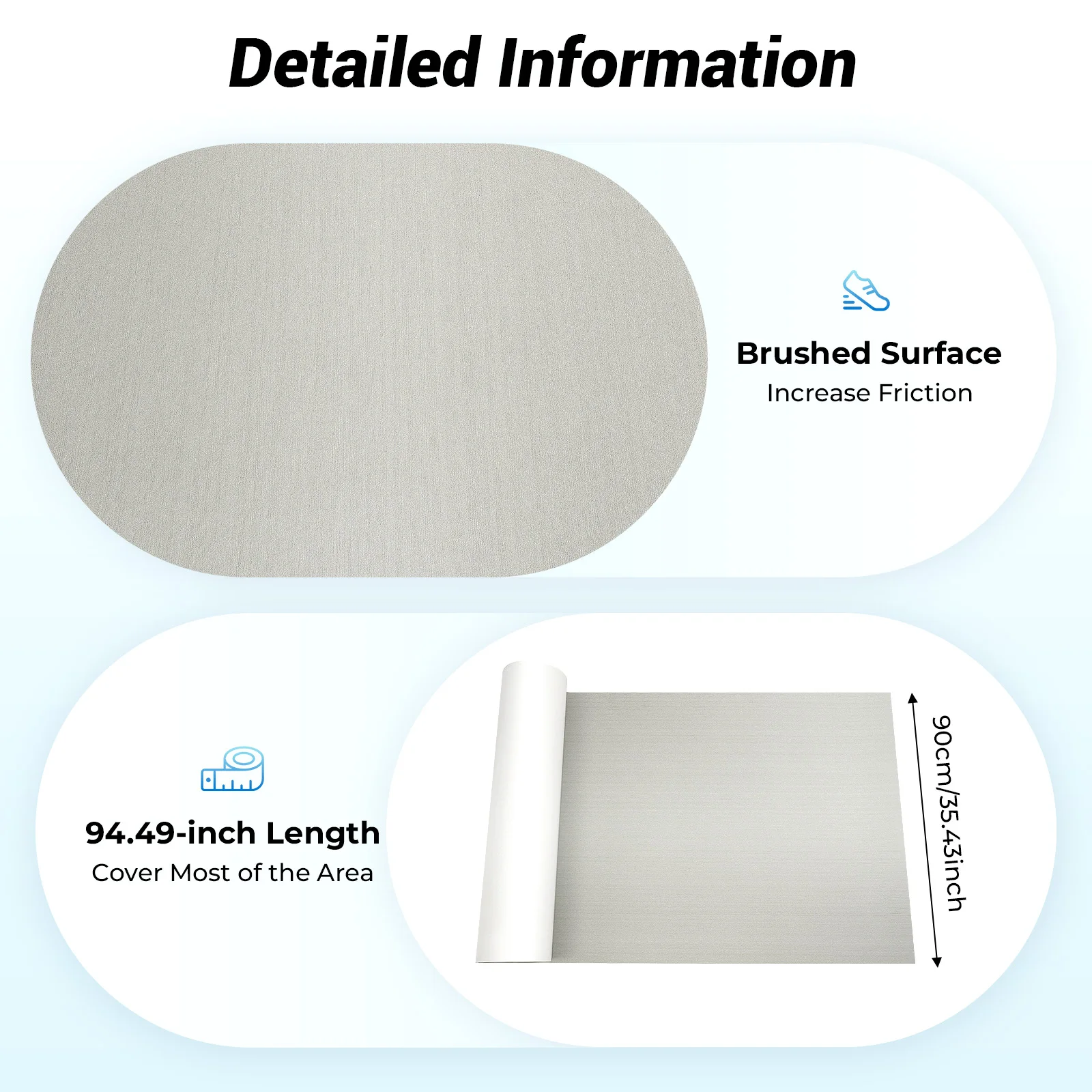 240cm×90cm EVA Foam Teak Floor Mat for Boat Deck RV Yacht Self-Adhesive Water-proof Non-slip Cuttable Upgrade Not Easy to Deform