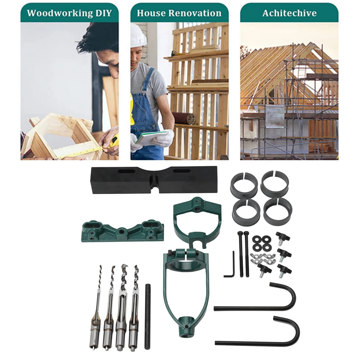 Mortising Machine Woodworking Mortise Tenon Tools Drill Press Locator Set for Circles Square Hole Chisel Drilling Machin