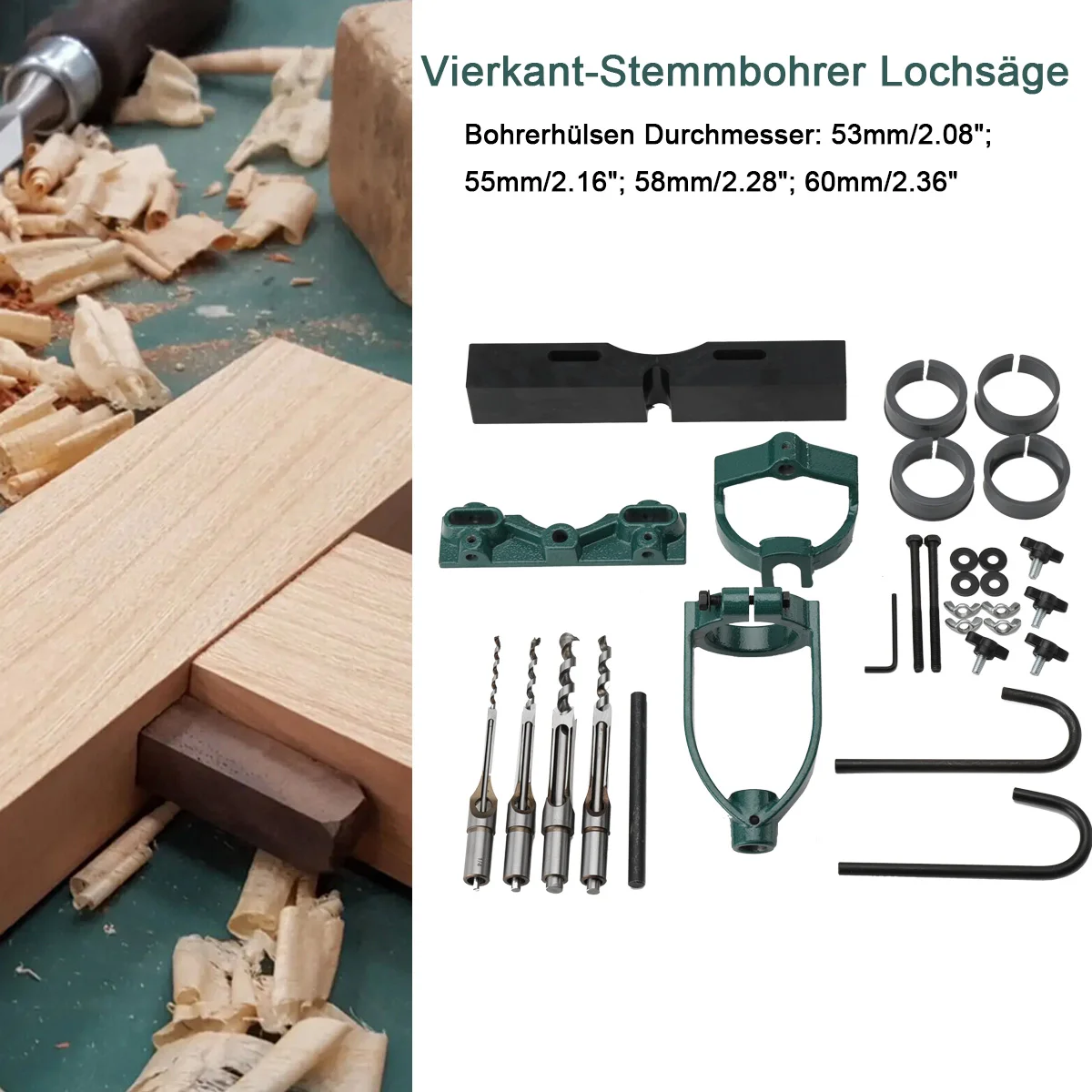 Mortising Machine Woodworking Mortise Tenon Tools Drill Press Locator Set for Circles Square Hole Chisel Drilling Machin
