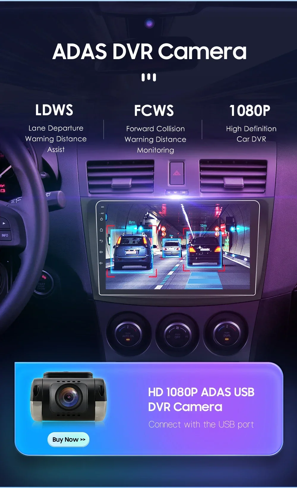 Hizpo 2Din 9inch Android14 Car Radio for Mazda 3 2010 - 2013 Multimedia RDS DSP GPS Navigation Auto BT 4G CarPlay 360CAM UI7862