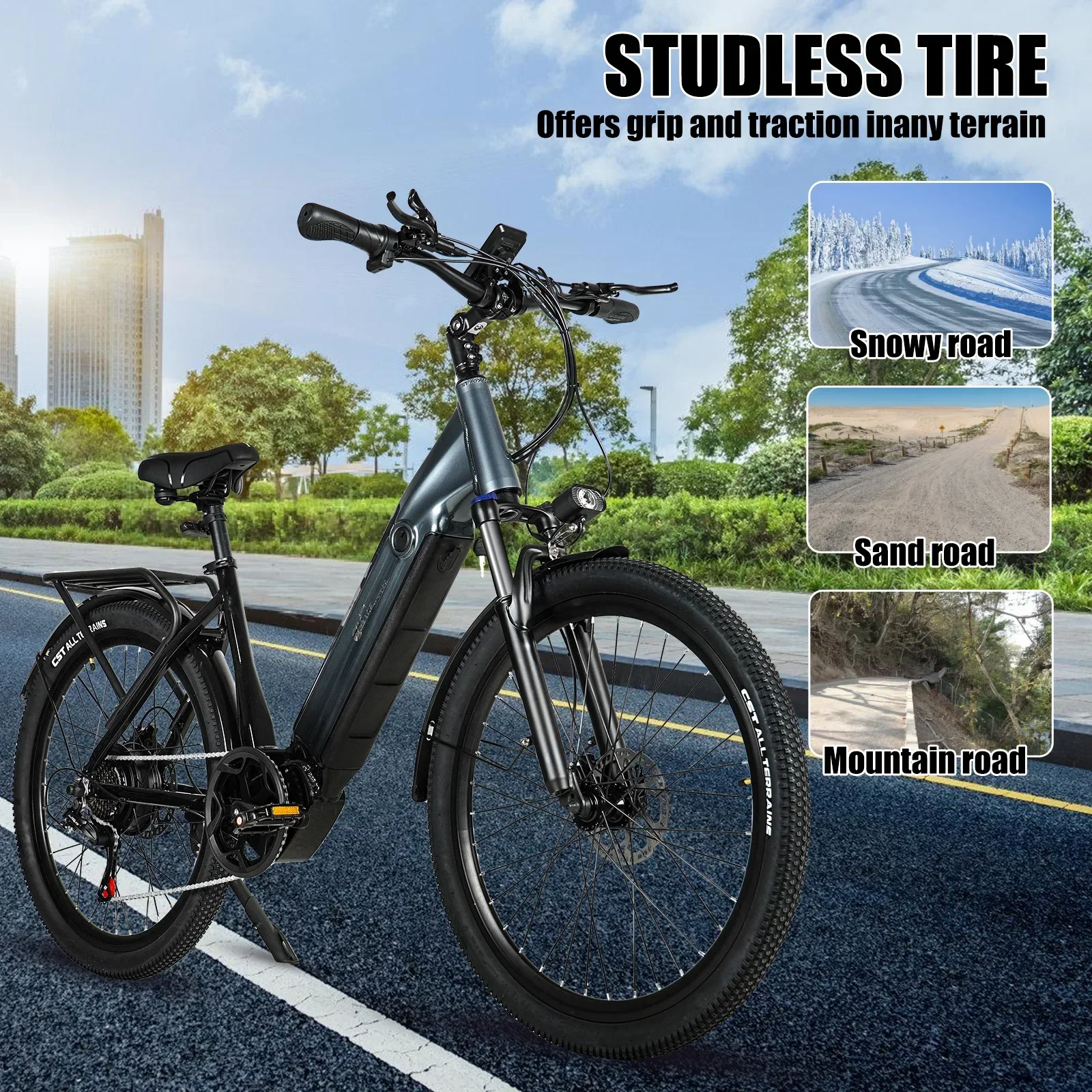 CMACEWHEEL L26 Electric Bike 26" Ebike 48V 17Ah Adults Men Women Electric Mountain Bike, 7 Speed, Torque 70 N·m, Stock EU