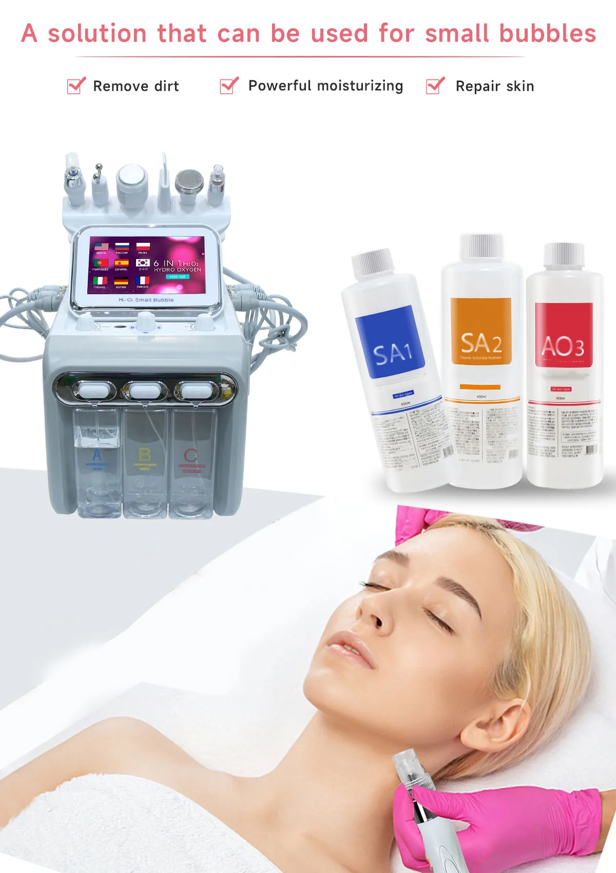 Pcs/Lot 1200ML Hydra Liquid Face Serum Facial Aqua Peel Solution AS1 SA2 AO3 For Beauty Machine SkinCare Deep Cleaning Fast Ship