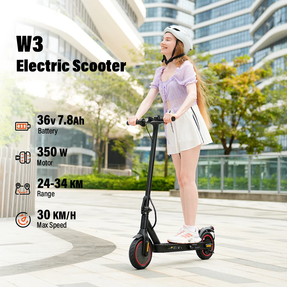 W5/W3 City Electric Scooter 8.5 Inch Tire 36V7.8Ah Max Speed 25km/h Range 24-34km Dual Brake With APP Electric Scooters