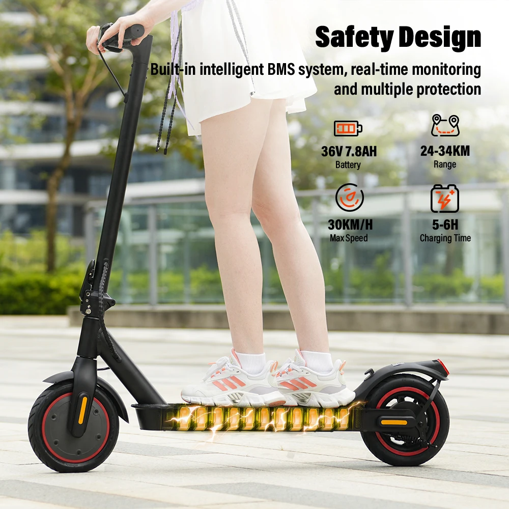 W5/W3 City Electric Scooter 8.5 Inch Tire 36V7.8Ah Max Speed 25km/h Range 24-34km Dual Brake With APP Electric Scooters